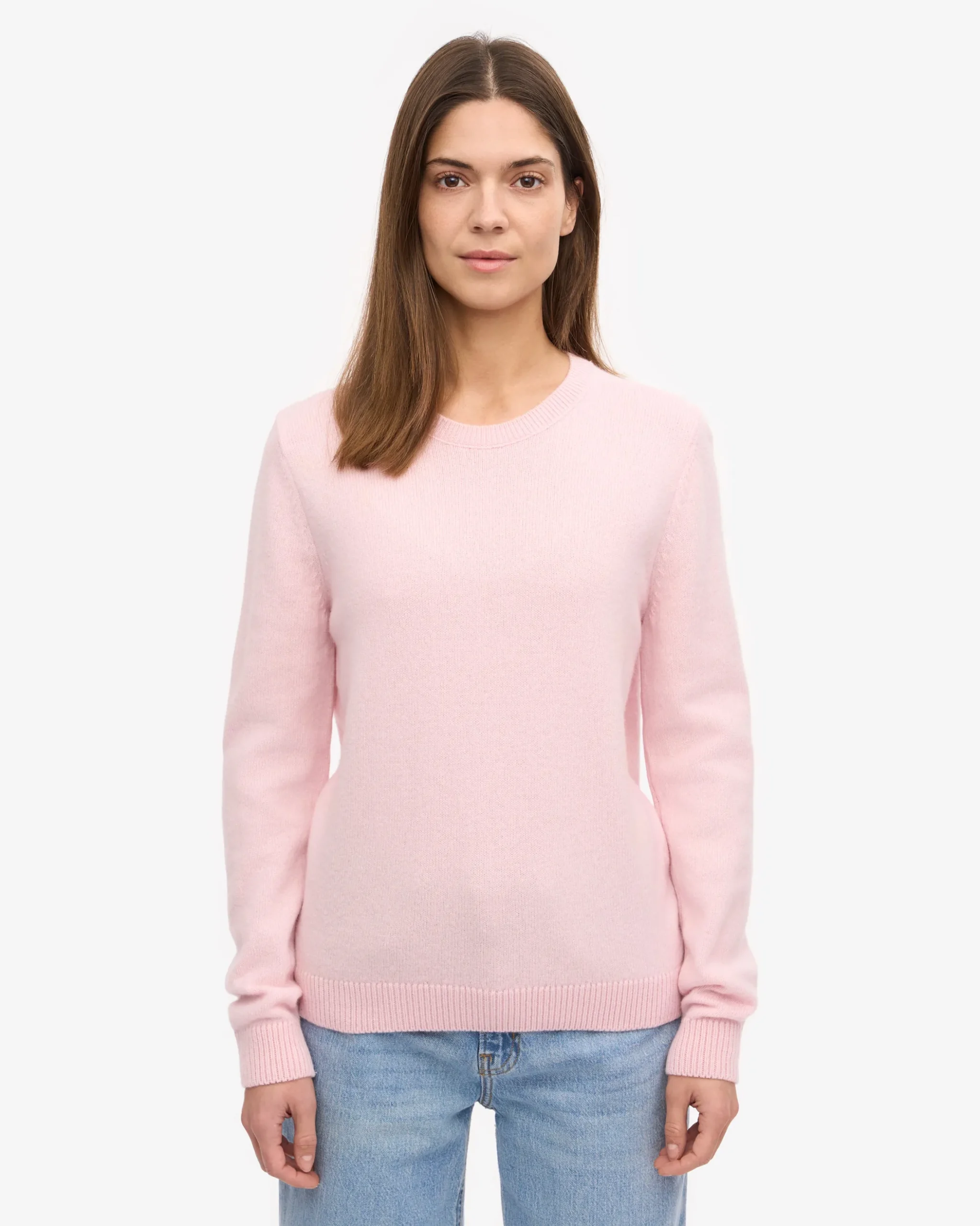 Women Classic Merino Wool Crew - Faded Pink