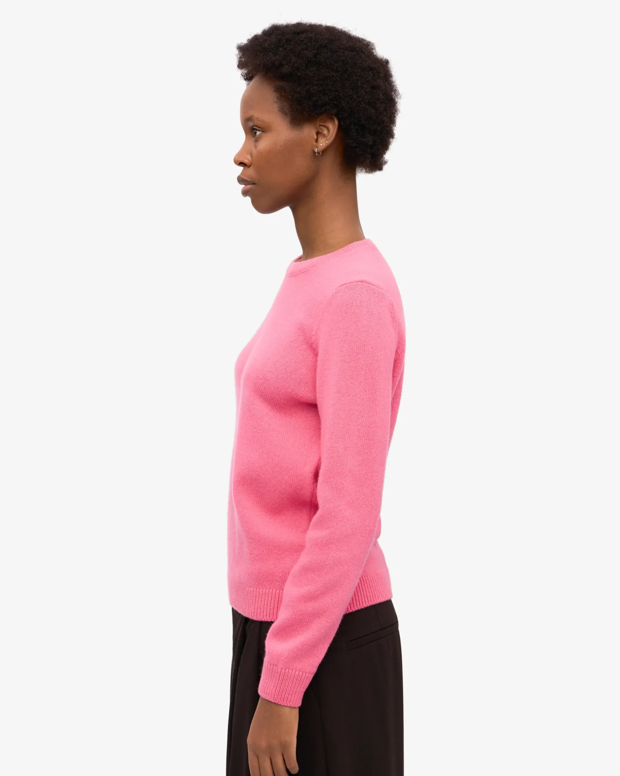 Women Classic Merino Wool Crew - Bubblegum Pink