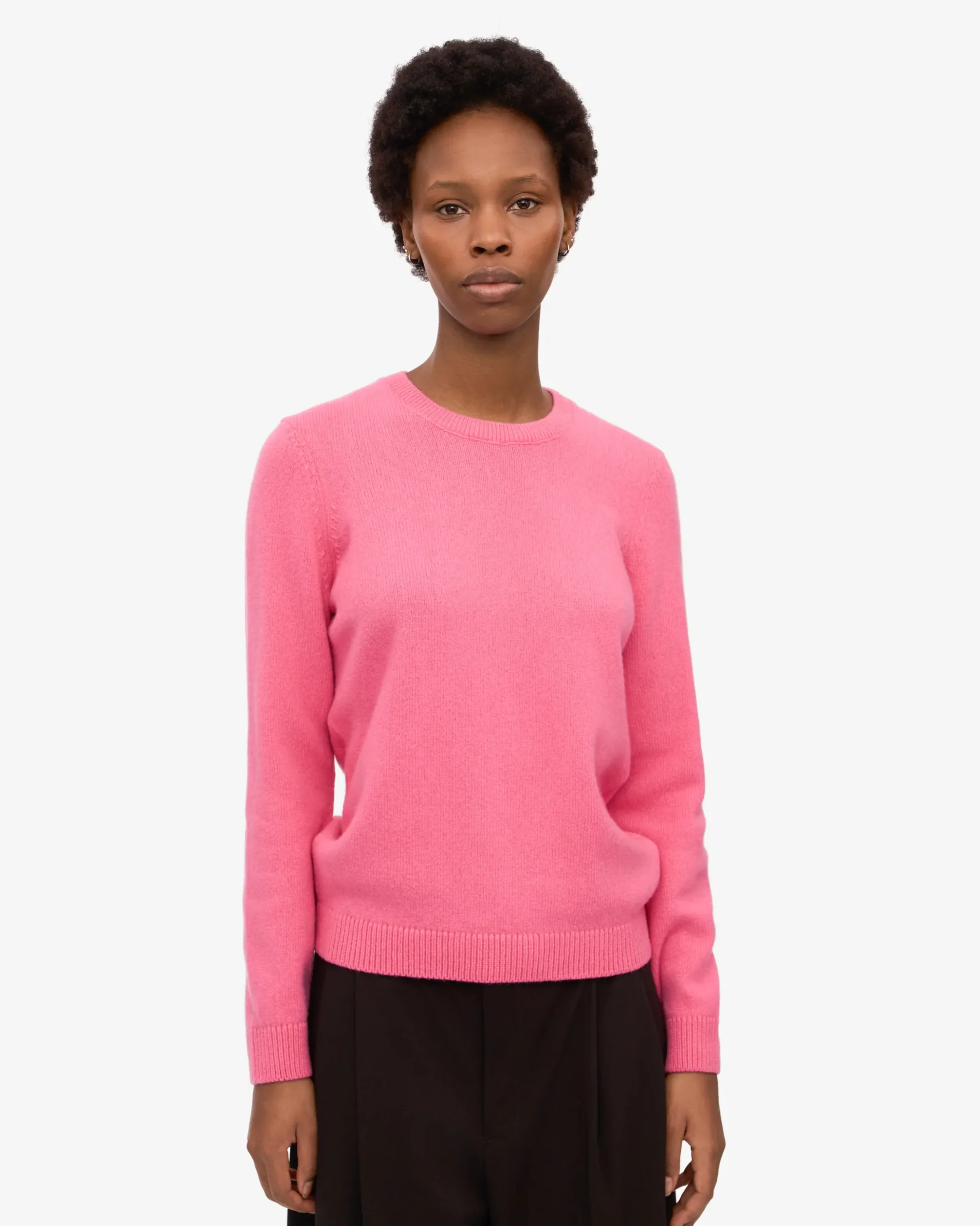 Women Classic Merino Wool Crew - Bubblegum Pink