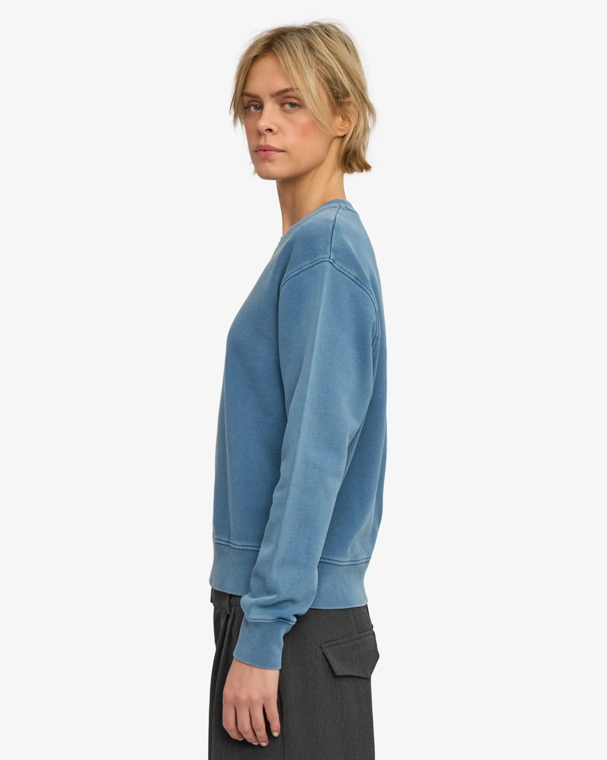 Women Classic Organic Crew - Faded Indigo