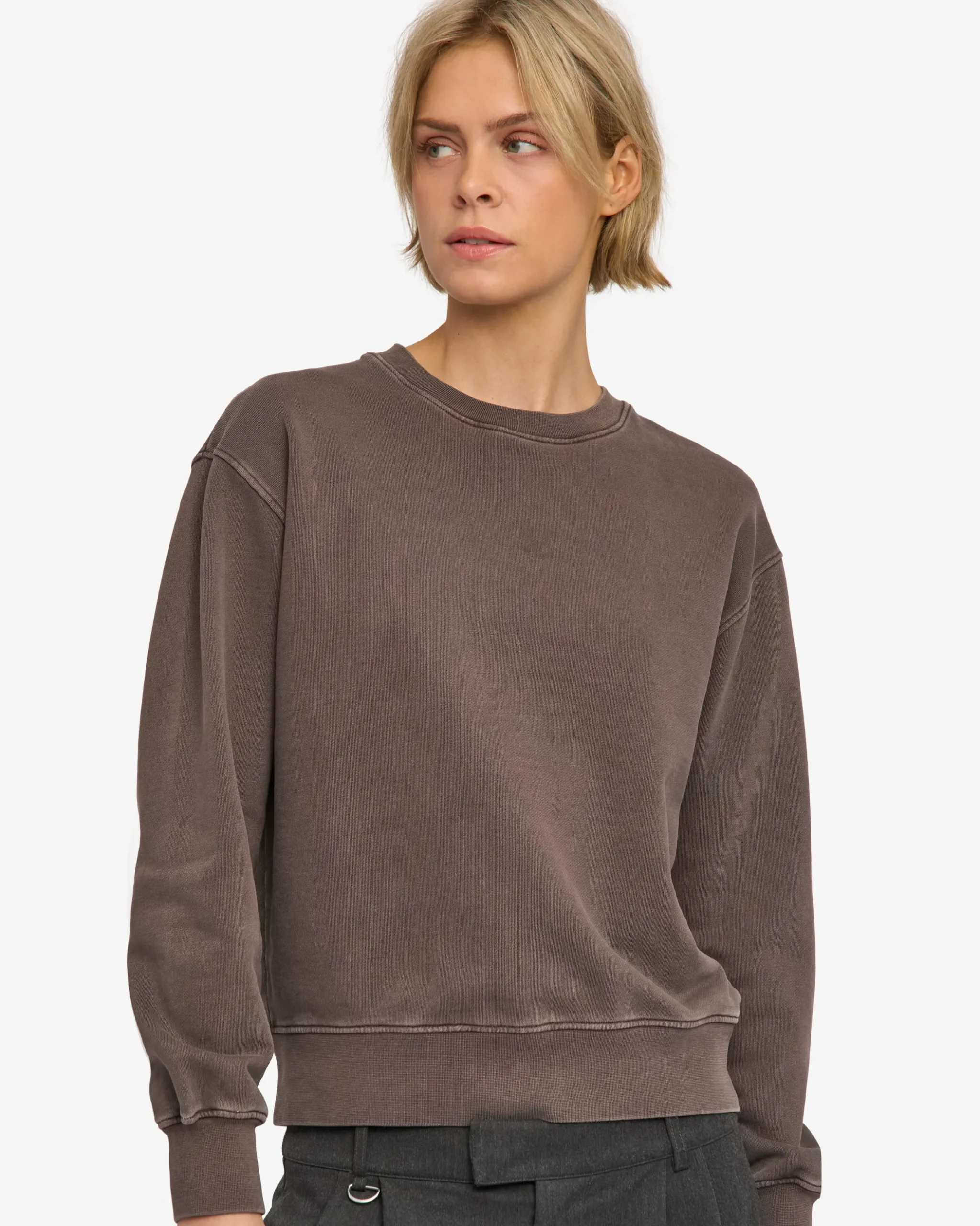 Women Classic Organic Crew - Faded Mud