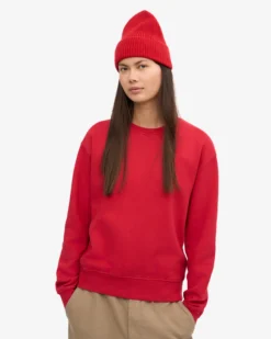Women Classic Organic Crew - Scarlet Red