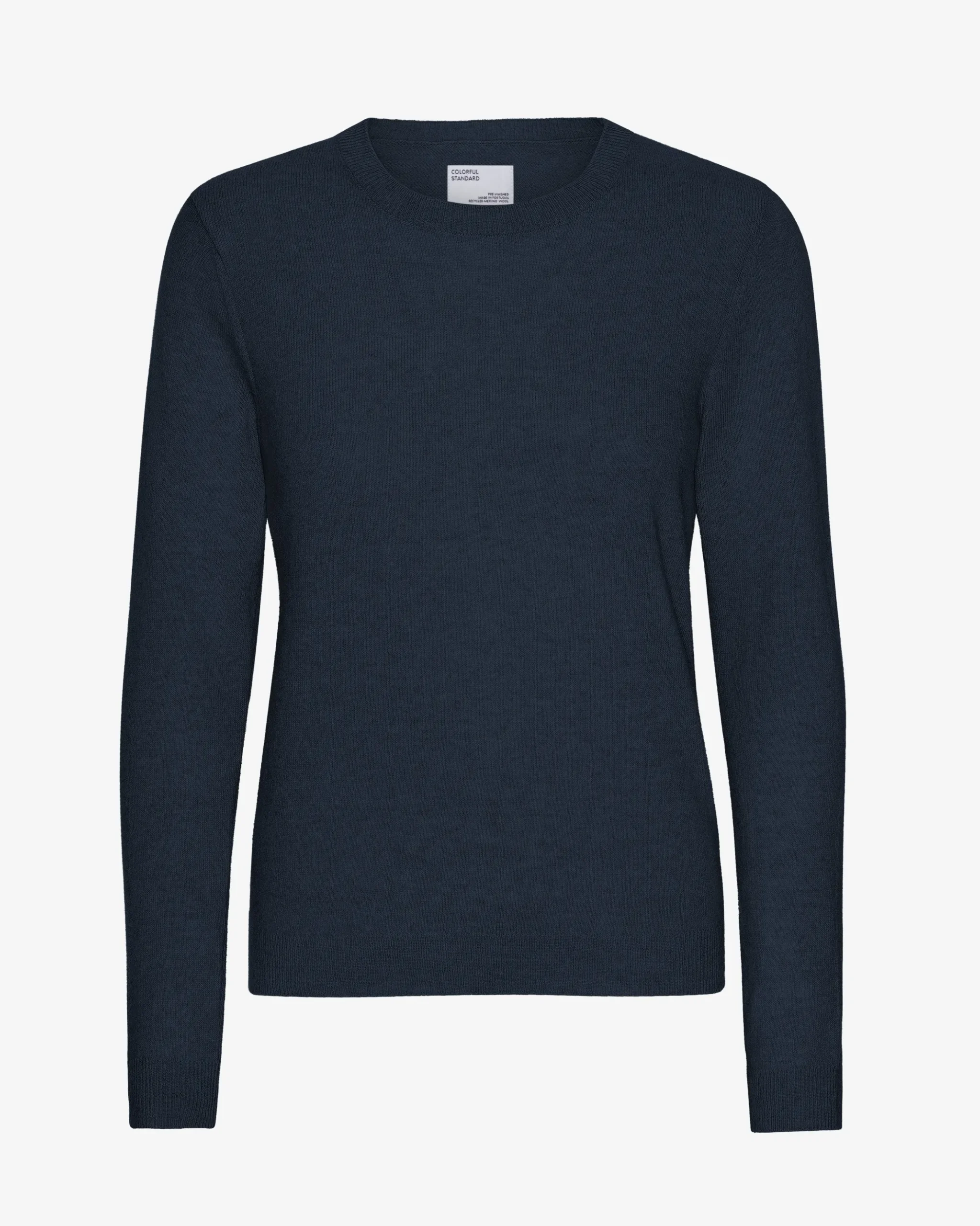 Women Light Merino Wool Crew - Navy Blue
