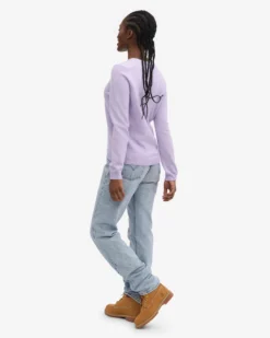 Women Light Merino Wool Crew - Soft Lavender
