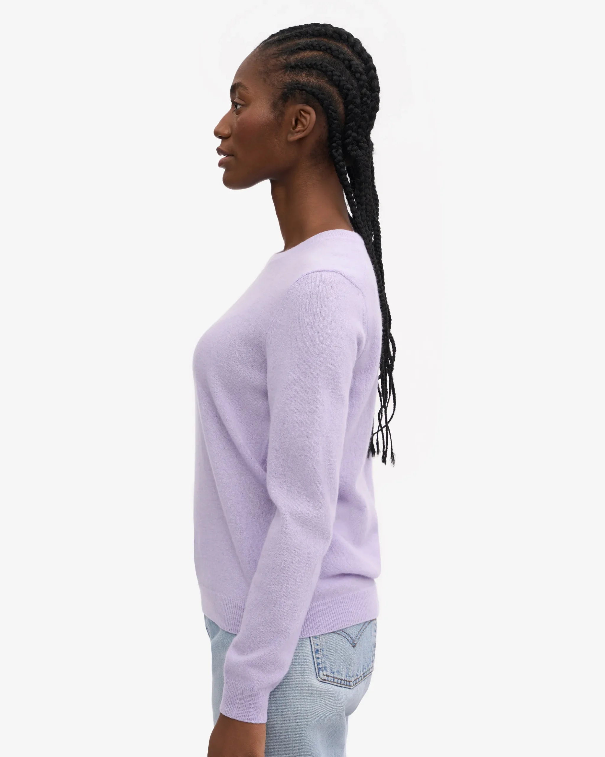 Women Light Merino Wool Crew - Soft Lavender