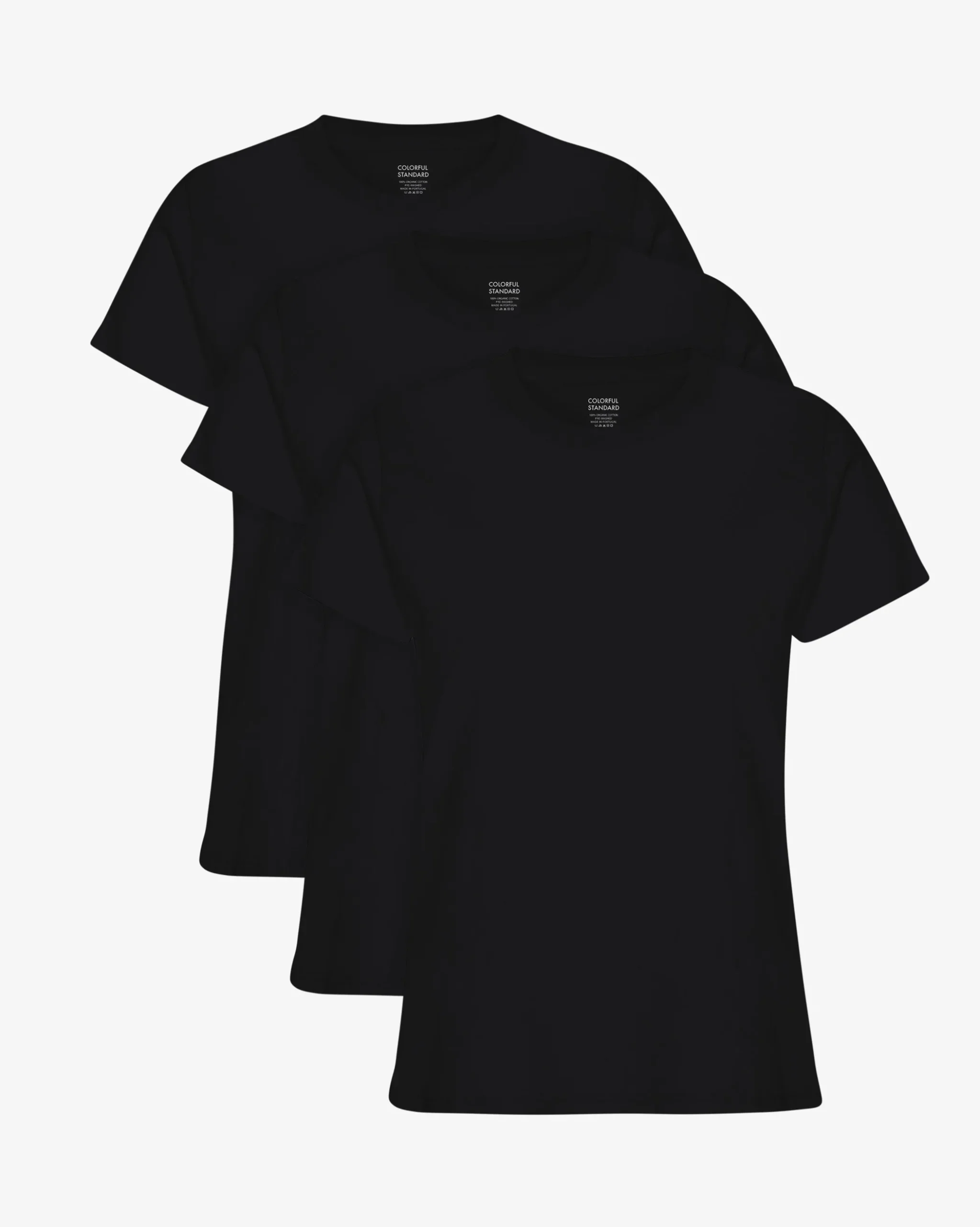 Women Light Organic Tee - Deep Black (3-Pack)