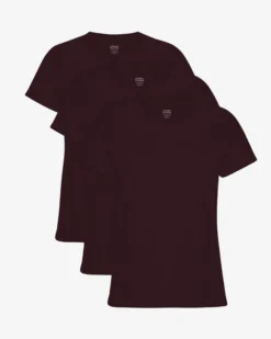 Women Light Organic Tee - Oxblood Red (3-Pack)