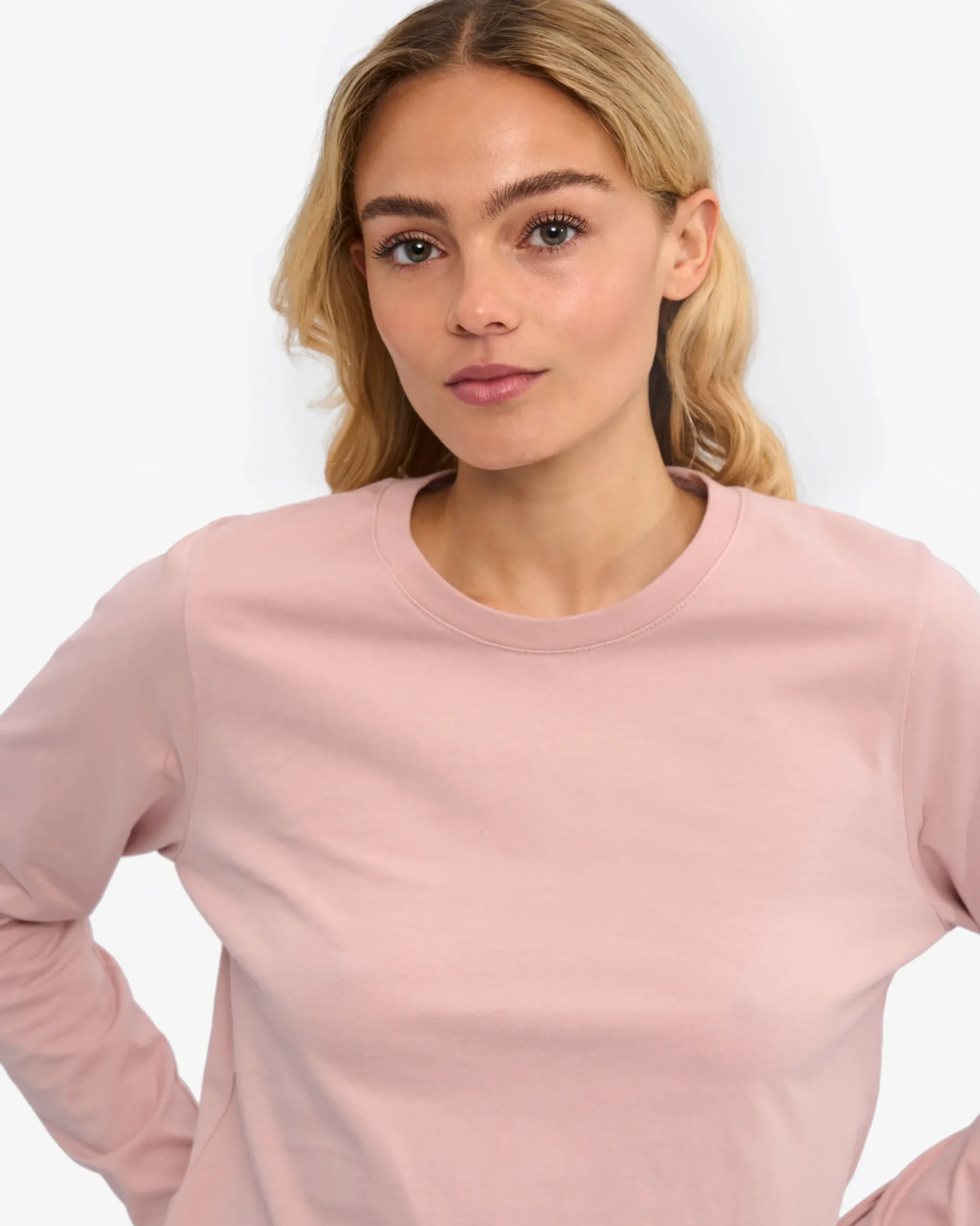 Women Organic LS T-Shirt - Faded Pink