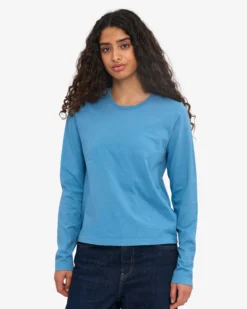 Women Organic LS T-Shirt - Seaside Blue