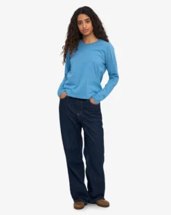 Women Organic LS T-Shirt - Seaside Blue