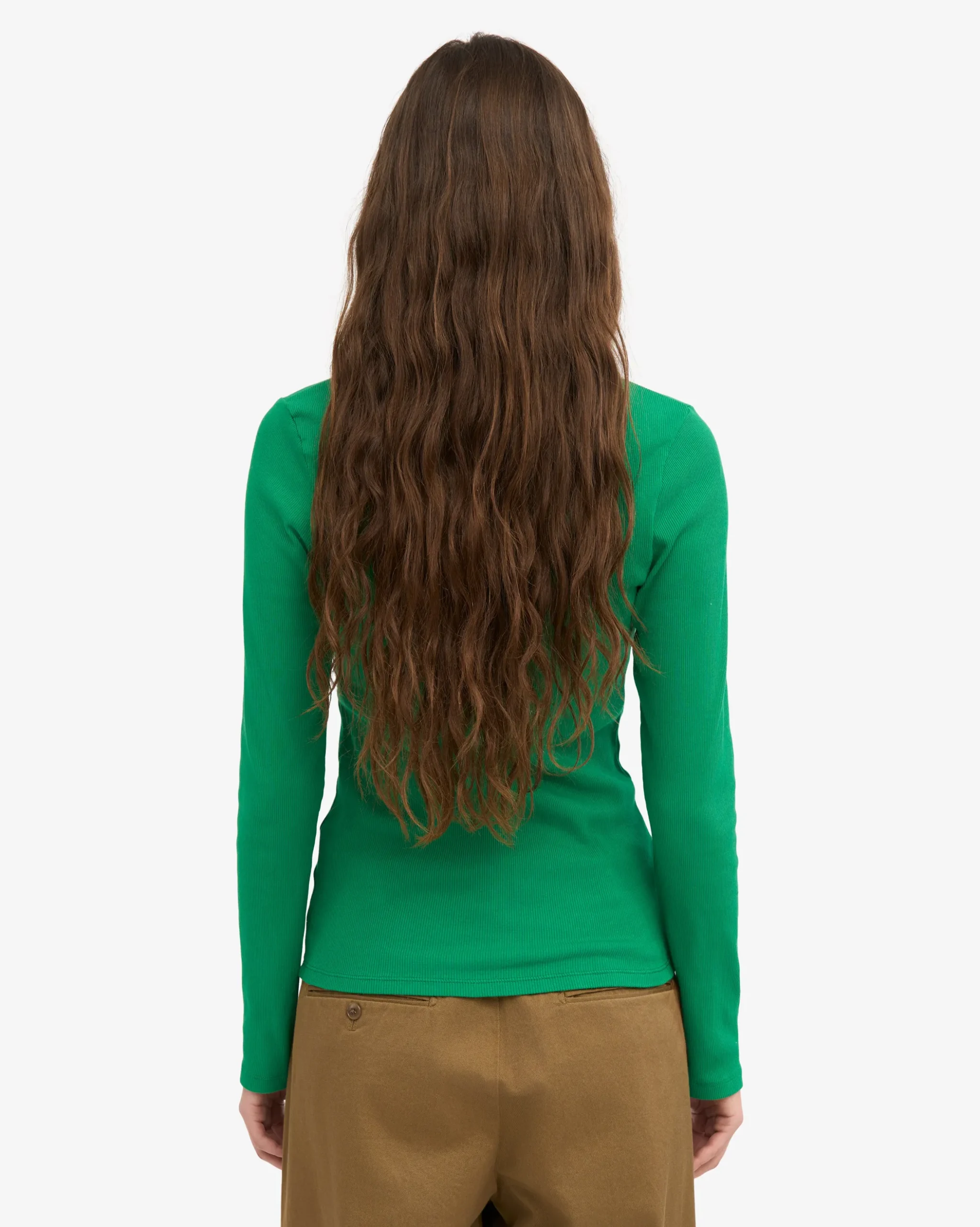 Women Organic Rib LS T-Shirt - Kelly Green