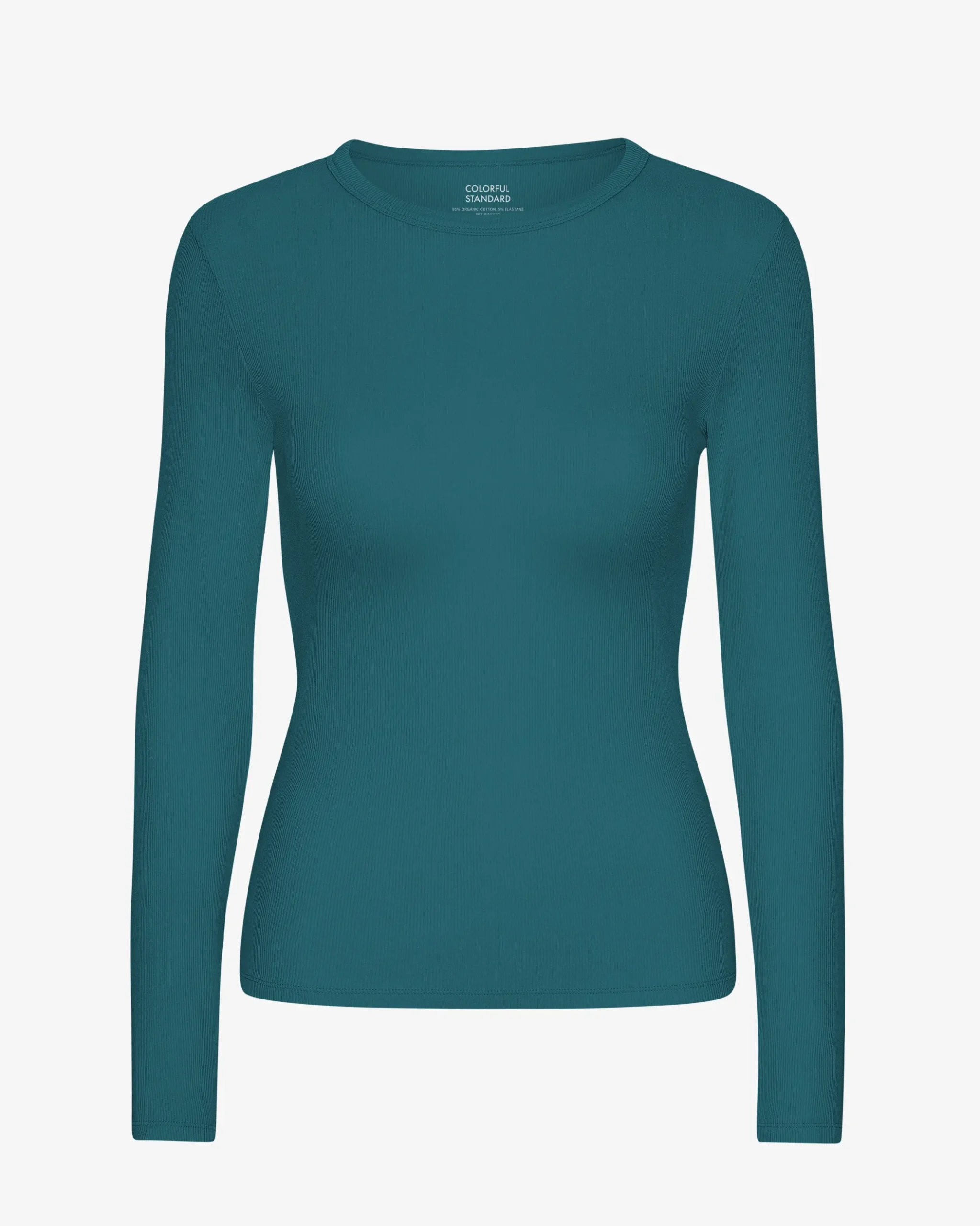 Women Organic Rib LS T-Shirt - Ocean Green