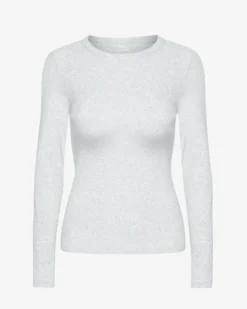 Women Organic Rib LS T-Shirt - Snow Melange