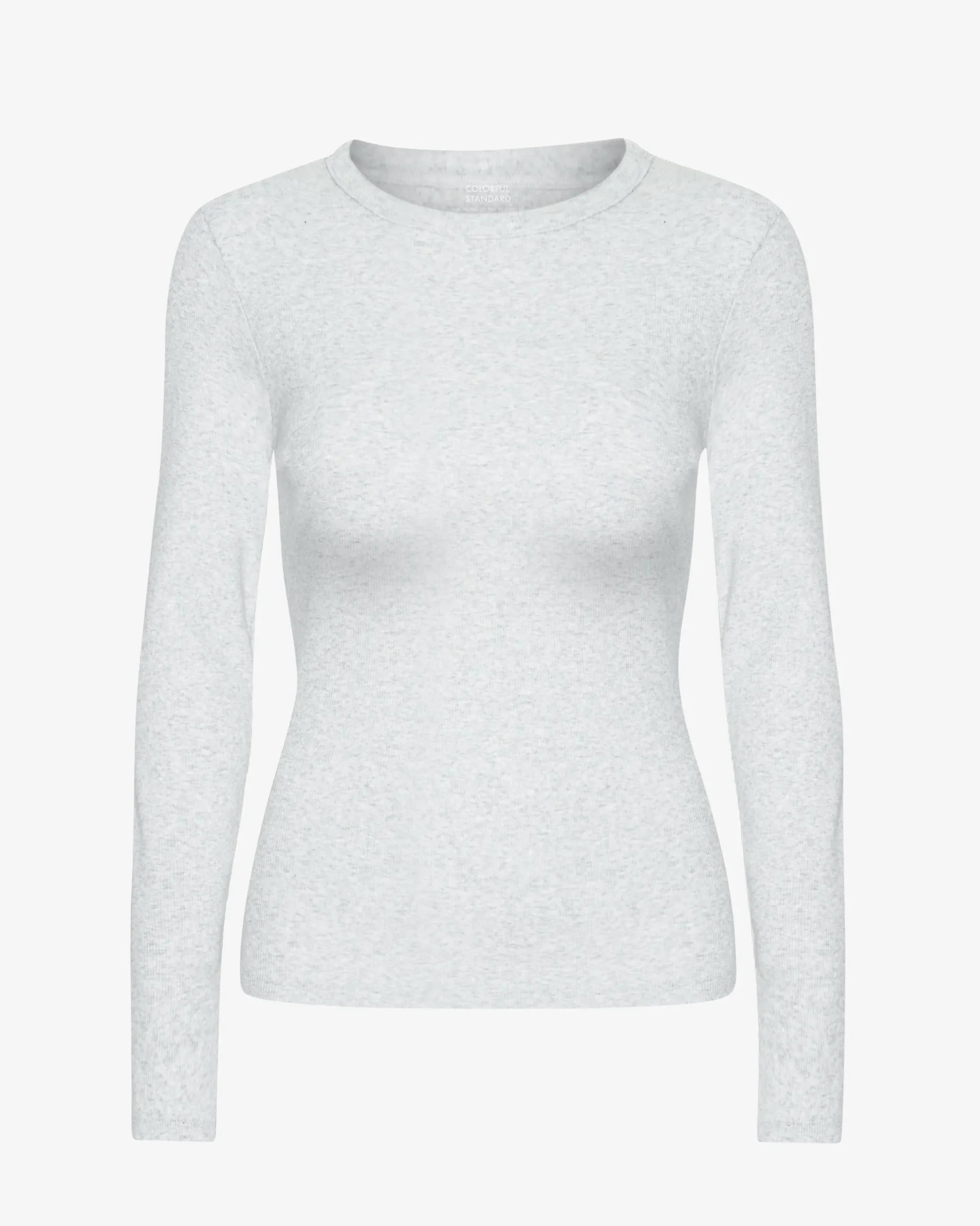 Women Organic Rib LS T-Shirt - Snow Melange