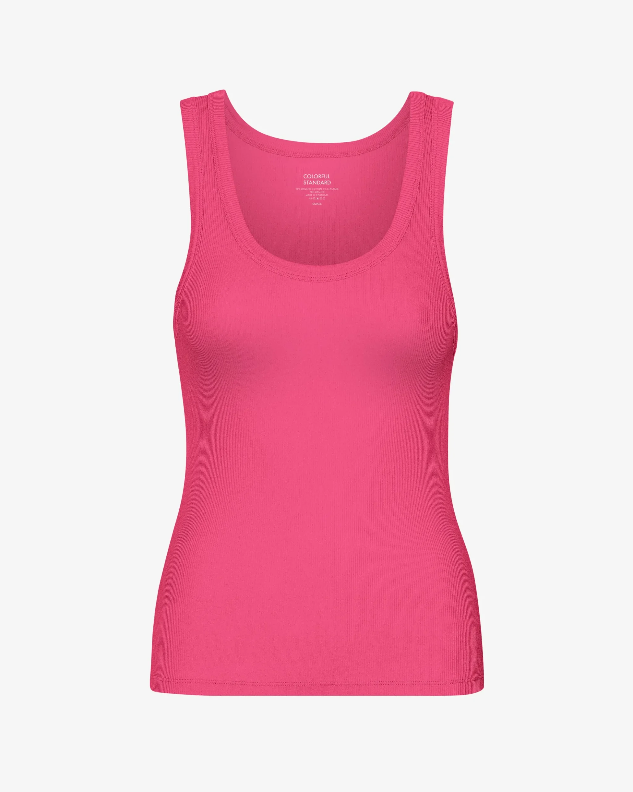 Women Organic Rib Tank Top - Bubblegum Pink