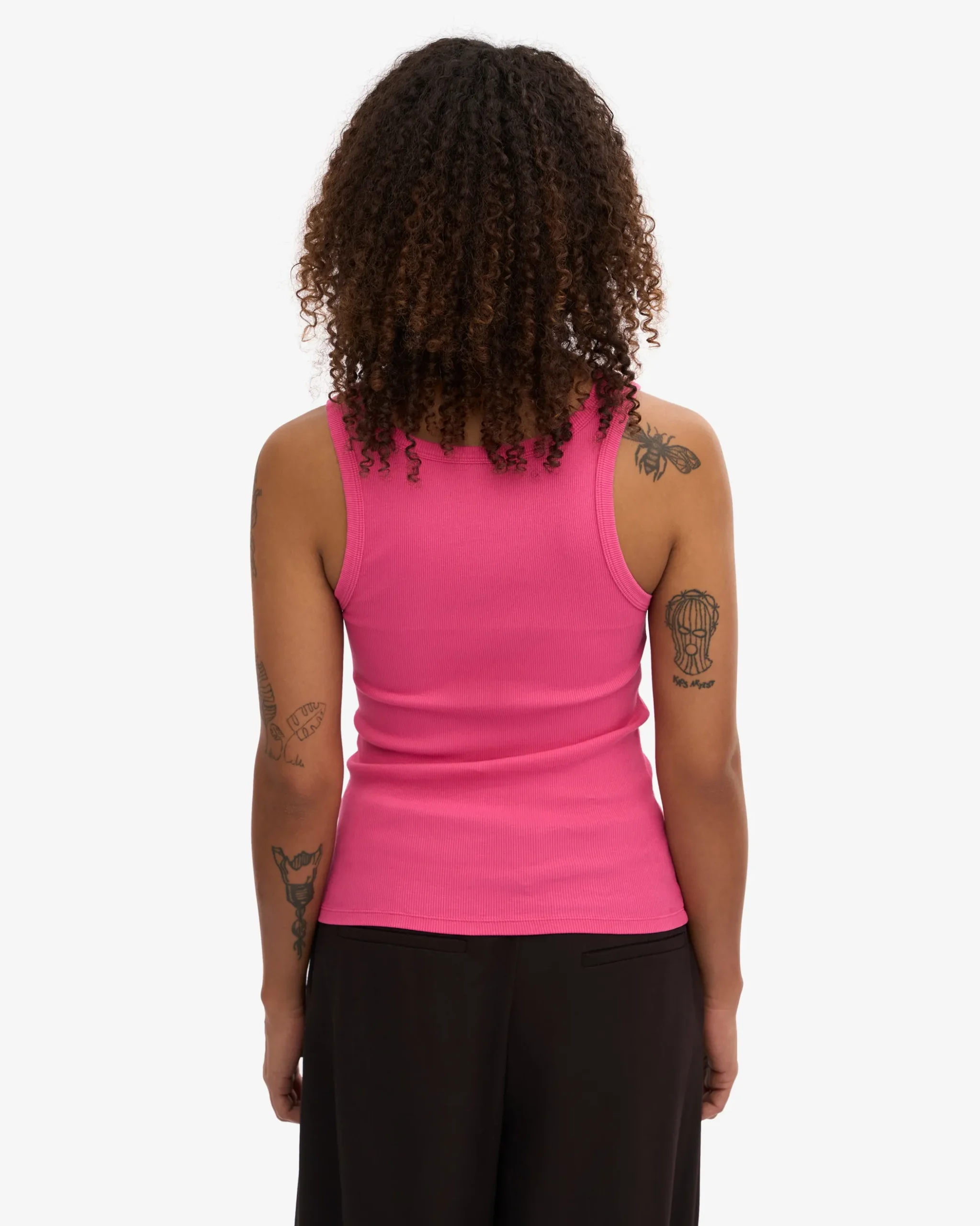 Women Organic Rib Tank Top - Bubblegum Pink