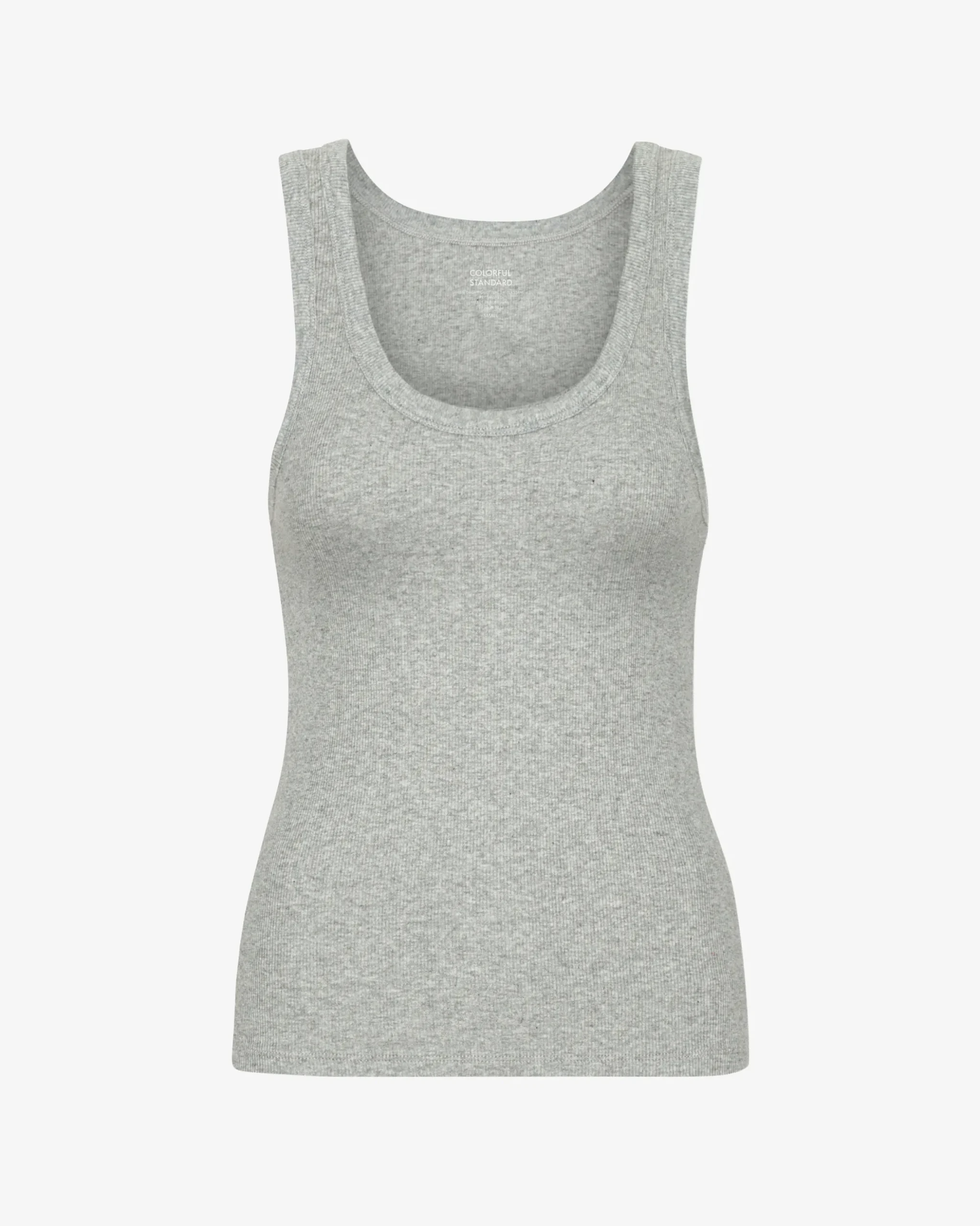 Women Organic Rib Tank Top - Heather Grey