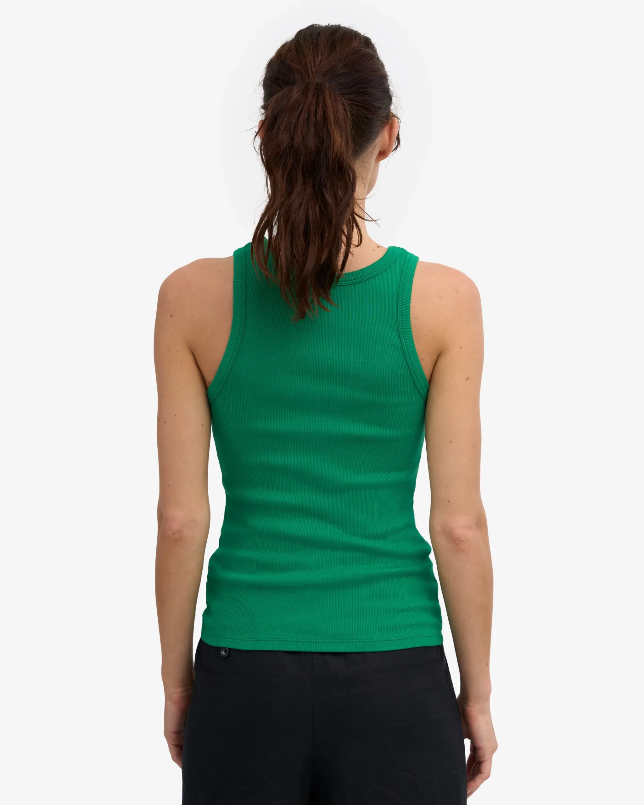 Women Organic Rib Tank Top - Kelly Green