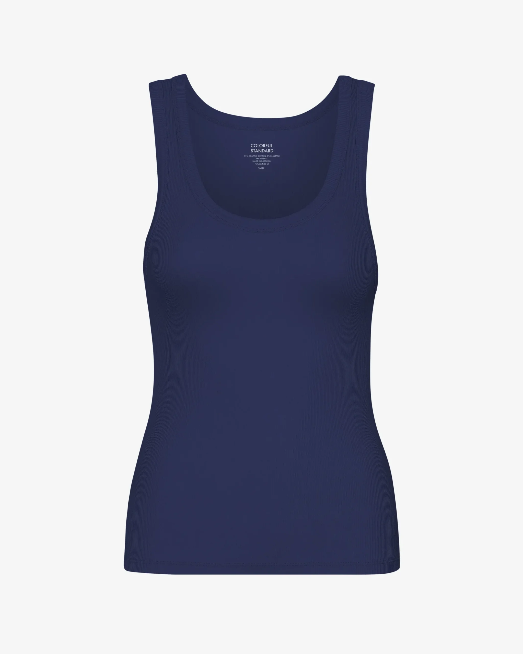 Women Organic Rib Tank Top - Marine Blue