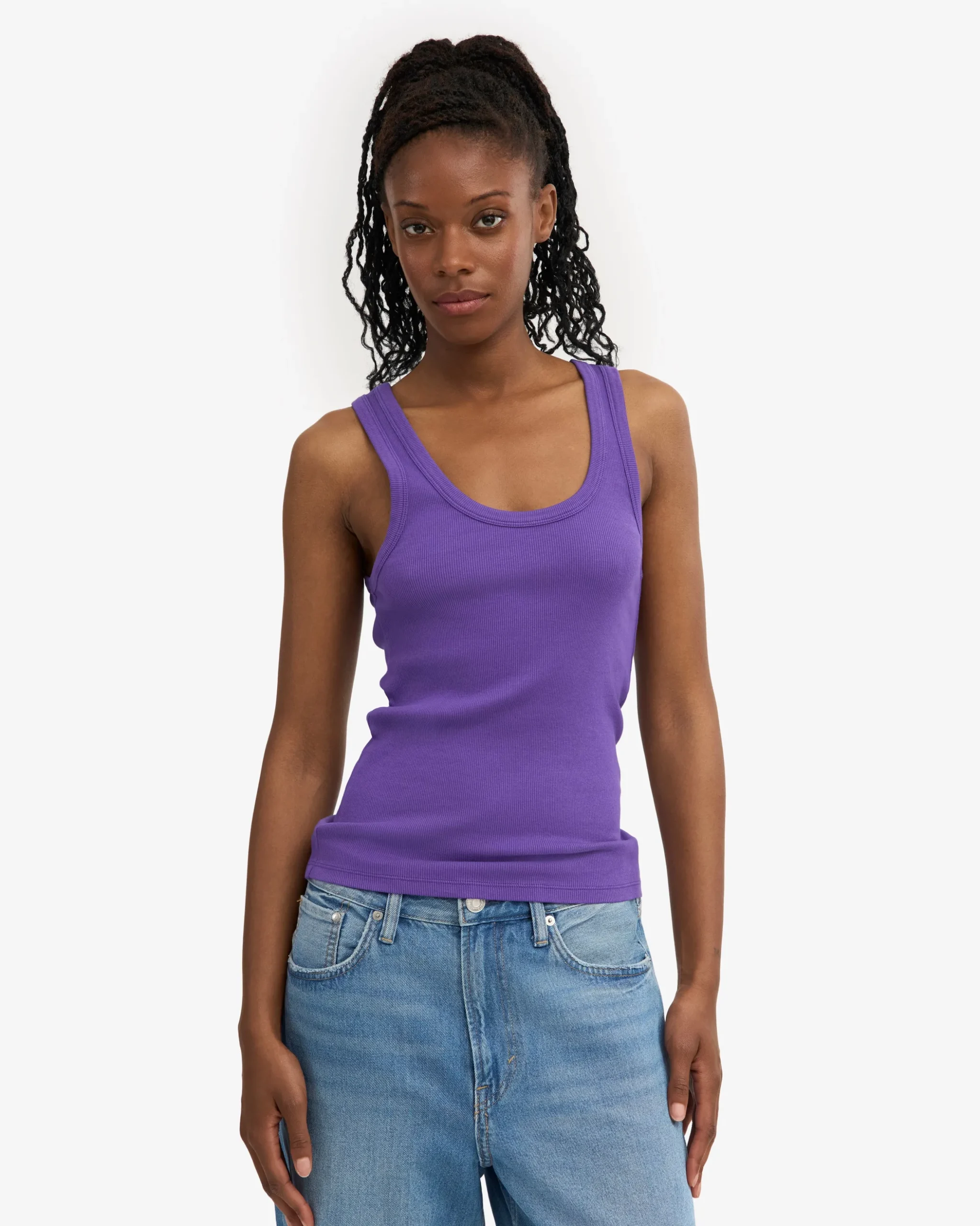 Women Organic Rib Tank Top - Ultra Violet