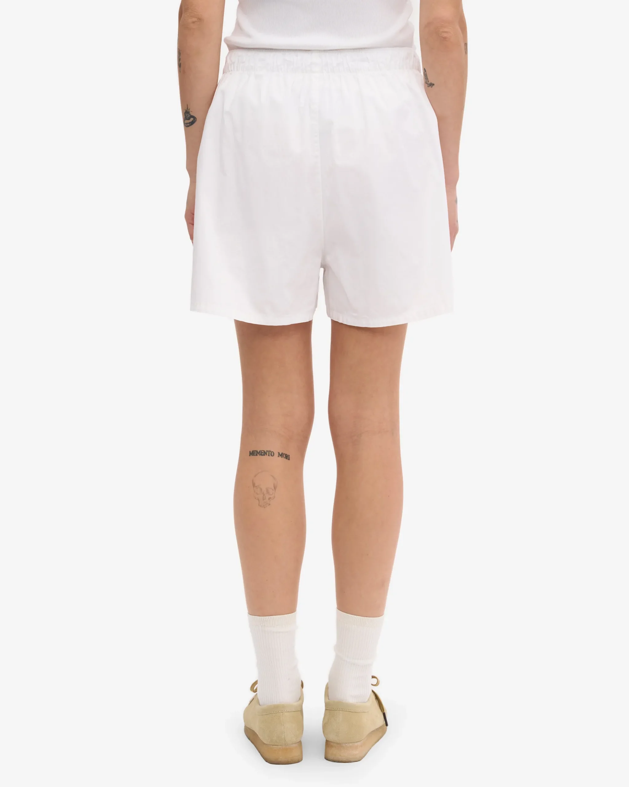 Women Organic Twill Shorts - Navy Blue & Optical White (2-Pack)