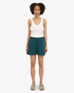 Women Organic Twill Shorts - Ocean Green