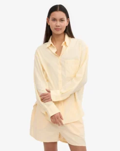 Women Organic Twill Shorts - Soft Yellow